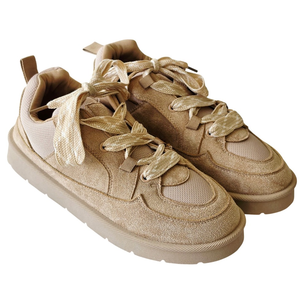Yoki Pembroke-14 Tan Faux Suede Platform Sneakers Womens 9 Casual Chunky Shoes